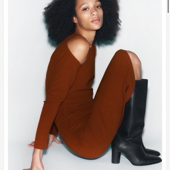 Zara Cut Out Ruched Dress - Picture 4 of 9